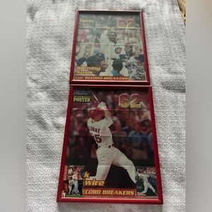 Two 11 x 14 baseball posters and wood frames